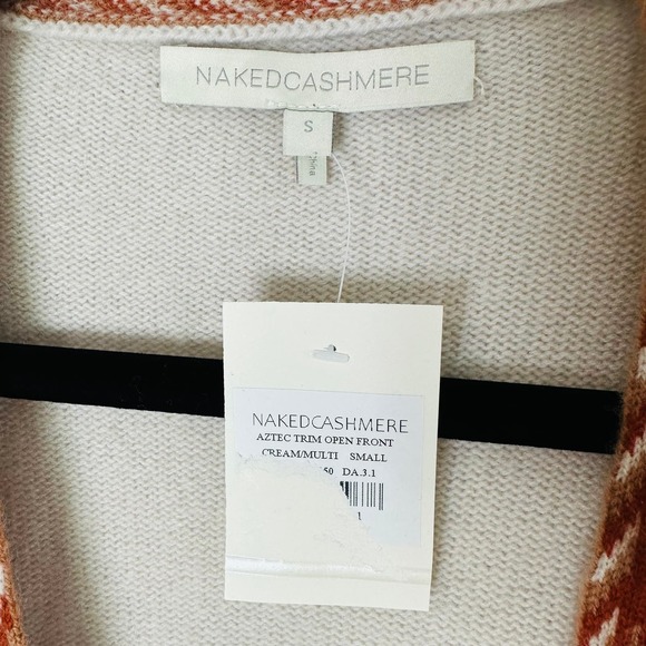 NEW NakedCashmere Aztec Trim Open Front Cardigan Sweater - Picture 2 of 8